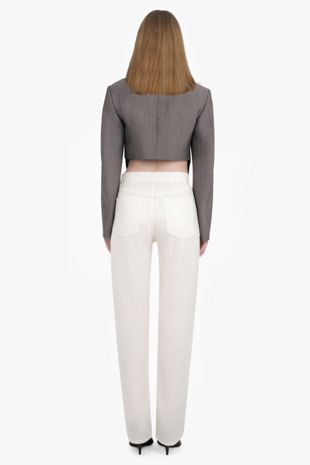 PHOEBE PHILO RTW Back Cut out Tailored Single Breasted Jacket | Dark Taupe