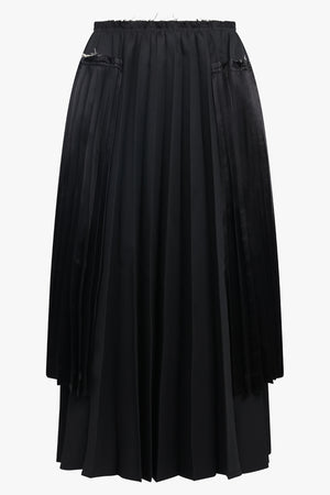 COMME DES GARCONS BLACK RTW Pleat Panel Mid X Midi Skirt | Black
