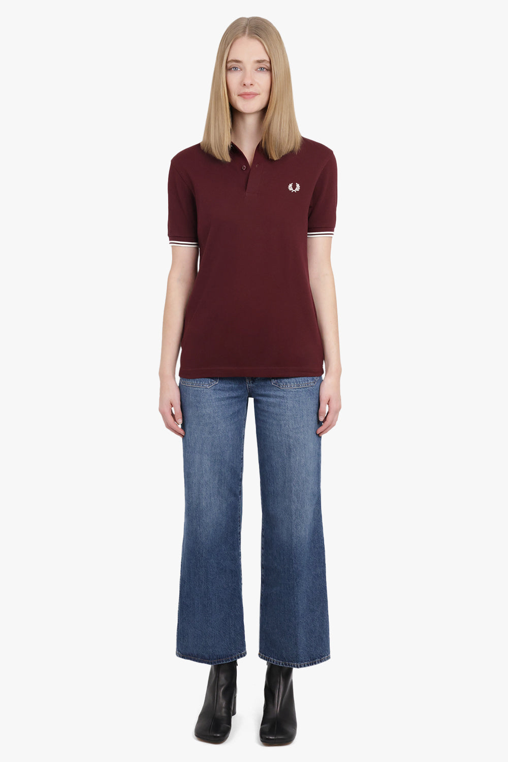 COMME DES GARCONS SHIRT RTW Fred Perry 'Strong Will' S/S Polo Shirt | Burgundy