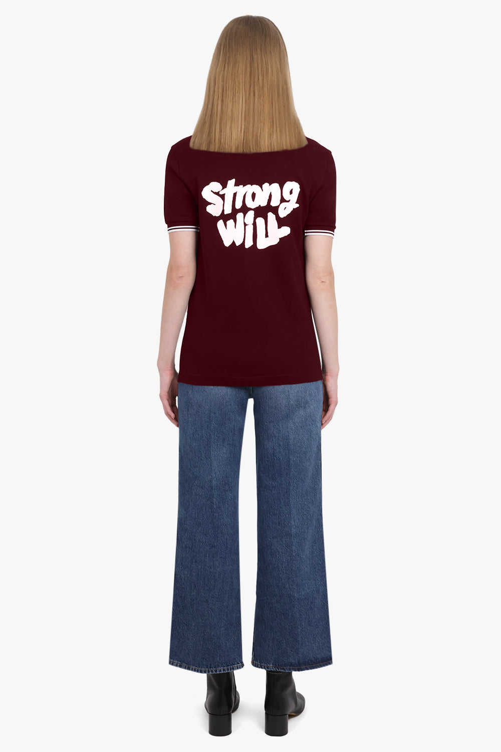 COMME DES GARCONS SHIRT RTW Fred Perry 'Strong Will' S/S Polo Shirt | Burgundy