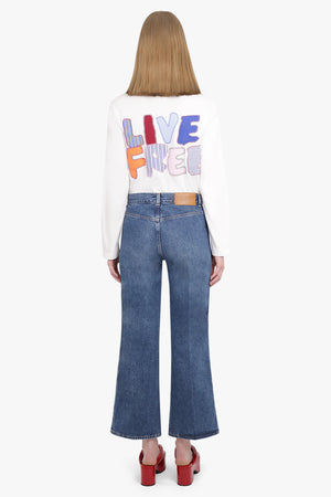 COMME DES GARCONS SHIRT RTW Live Free' L/S T-Shirt | White