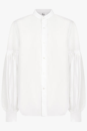 NOIR KEI NINOMIYA RTW Ruched Balloon L/S Blouse | White