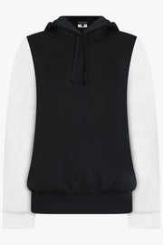COMME DES GARCONS HOMME PLUS RTW Two Layer Contrast L/S Hoodie Sweathsirt | Black/White