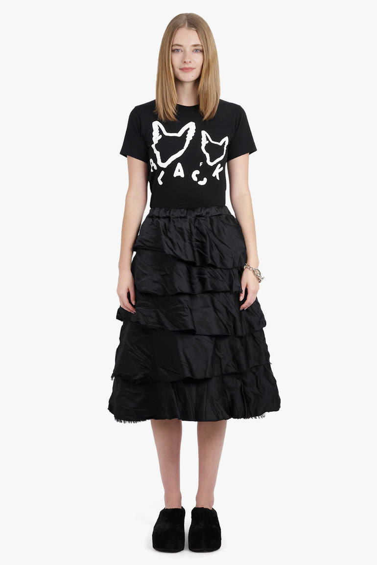 COMME DES GARCONS BLACK RTW X Filip Pagowski S/S Cat Print T-Shirt | Black/White