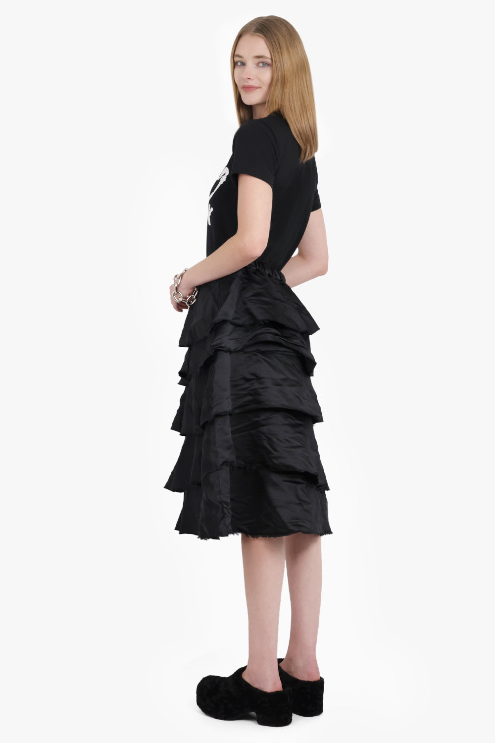 COMME DES GARCONS BLACK RTW X Filip Pagowski S/S Cat Print T-Shirt | Black/White