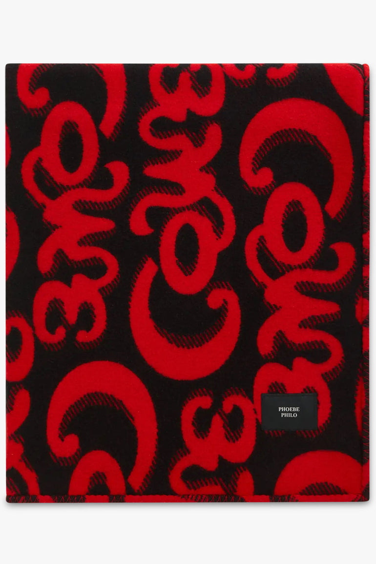 PHOEBE PHILO RTW PATTERN / Red/Black Come Print Blanket Scarf | Red/Black