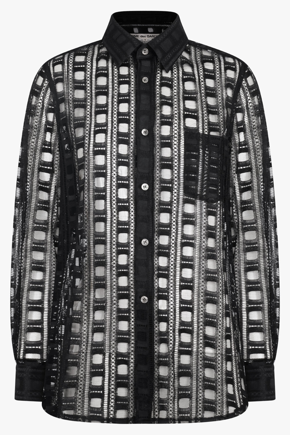 COMME DES GARCONS RTW Pocket Detail Lace L/S Shirt | Black
