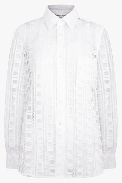 Pocket Detail Lace L/S Shirt | Off White – Parlour X