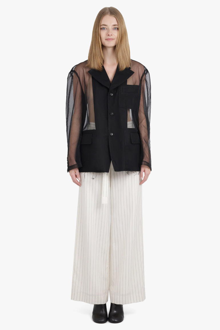 COMME DES GARCONS BLACK RTW Mesh Netted Single Breasted Jacket | Black