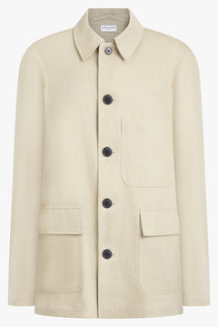 DRIES VAN NOTEN RTW Button Front Jacket | Hay Beige