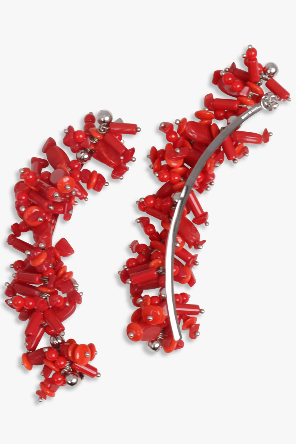 Embroidered Drop Earrings | Red/Silver – Parlour X