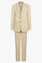DRIES VAN NOTEN RTW Single Breasted Relaxed Suit Jacket x Pant | Hay Beige
