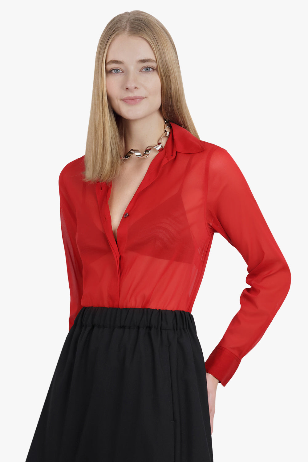 DRIES VAN NOTEN RTW Chowy Regular Fit L/S Shirt | Red