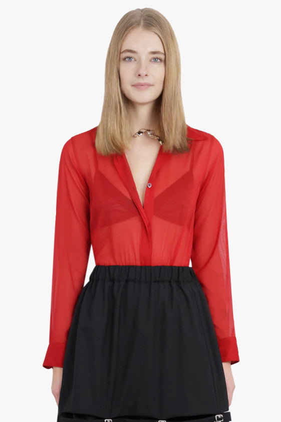 DRIES VAN NOTEN RTW Chowy Regular Fit L/S Shirt | Red