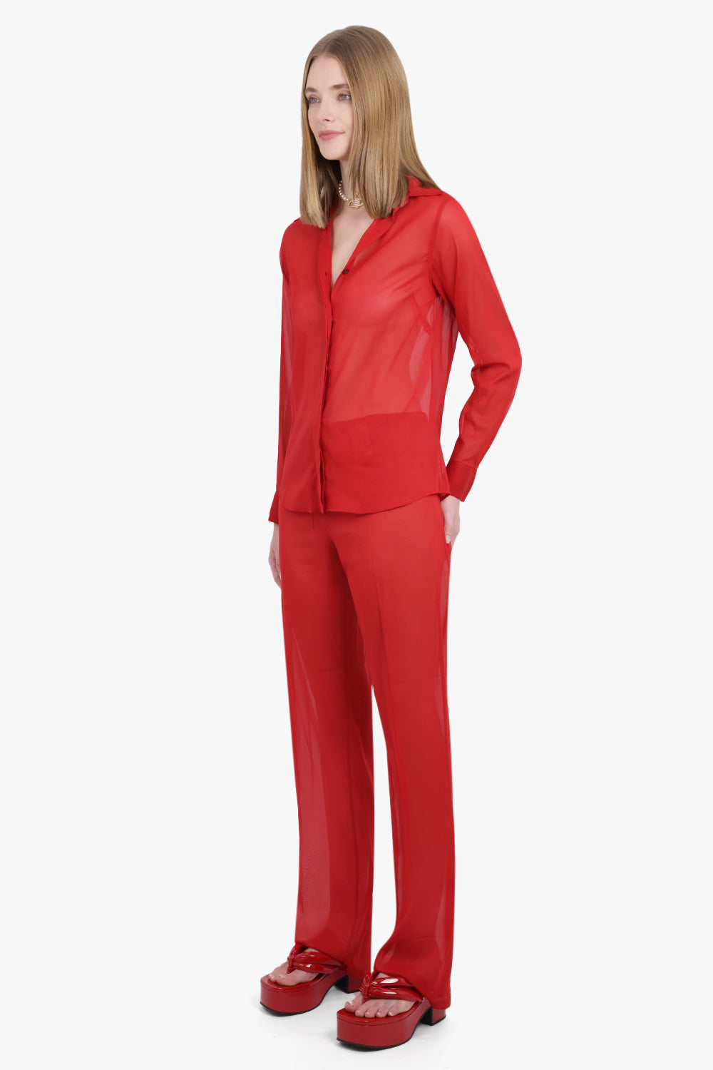 DRIES VAN NOTEN RTW Chowy Regular Fit L/S Shirt | Red