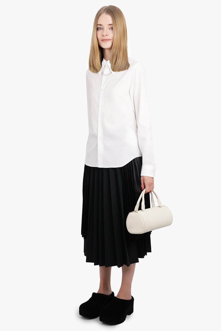 NOIR KEI NINOMIYA RTW L/S Shirt With Pearl Detail Collar Chain | White