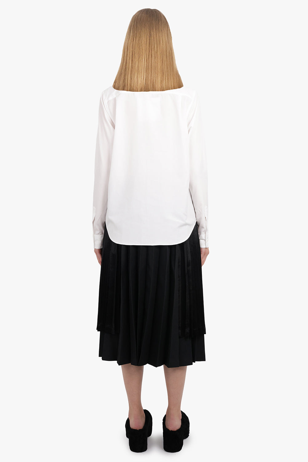 NOIR KEI NINOMIYA RTW L/S Shirt With Pearl Detail Collar Chain | White