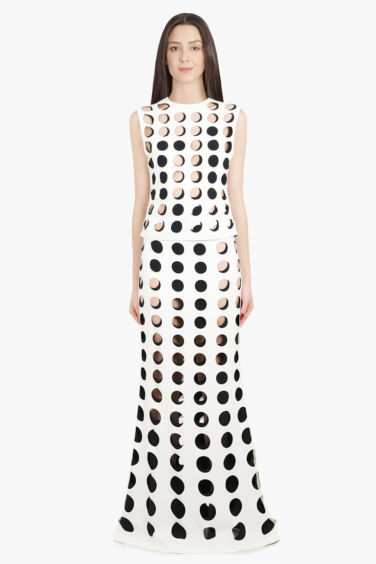 AWAKE MODE RTW Layered Hole Detail S/Less Top | White/Black