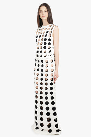 AWAKE MODE RTW Layered Hole Detail S/Less Top | White/Black