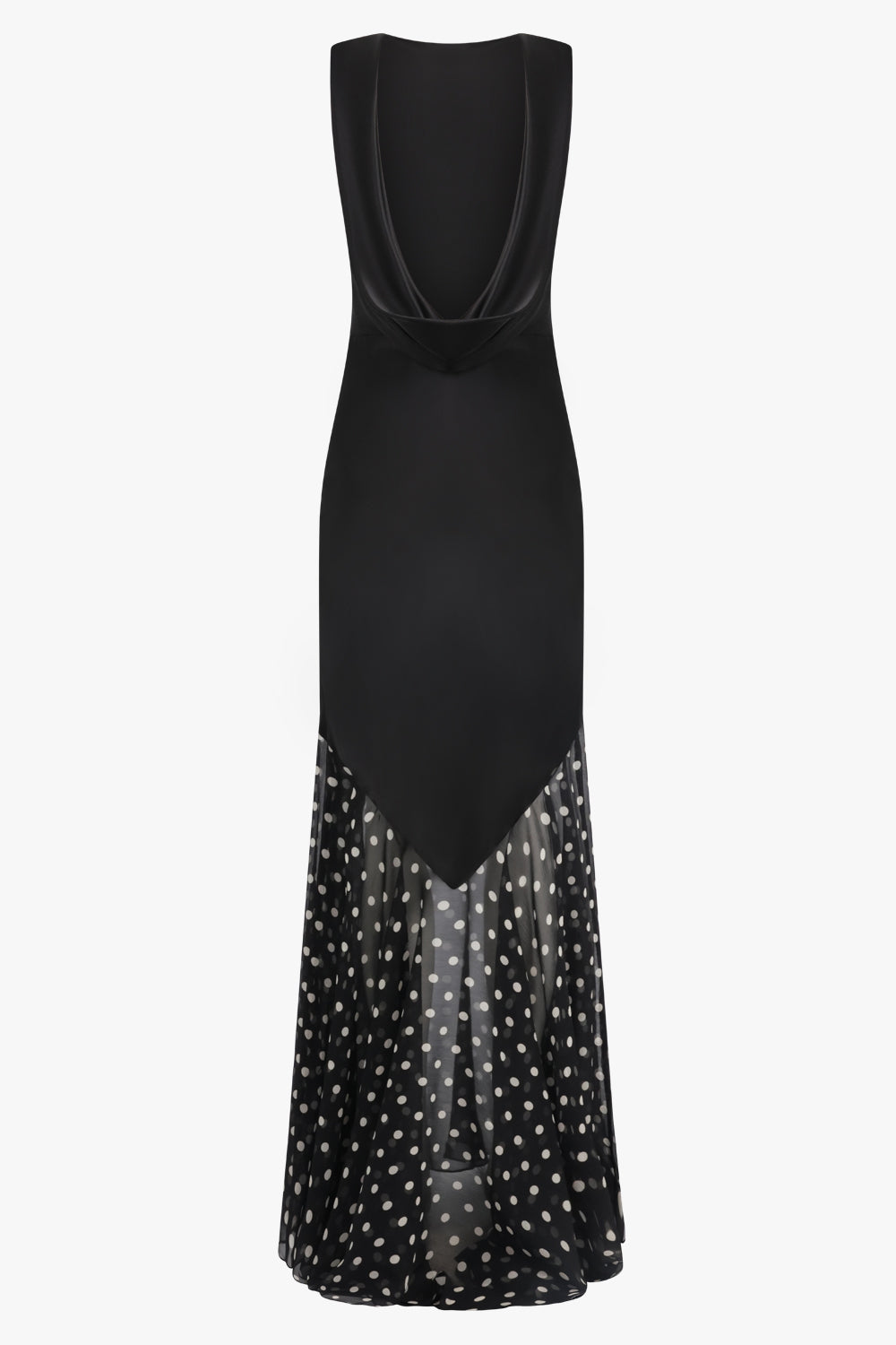 Contrast Polka Dot Mermaid Maxi Backless Dress | Black/White Parlour X Contrast Polka Dot Mermaid Maxi Backless Dress | Black/White Parlour X