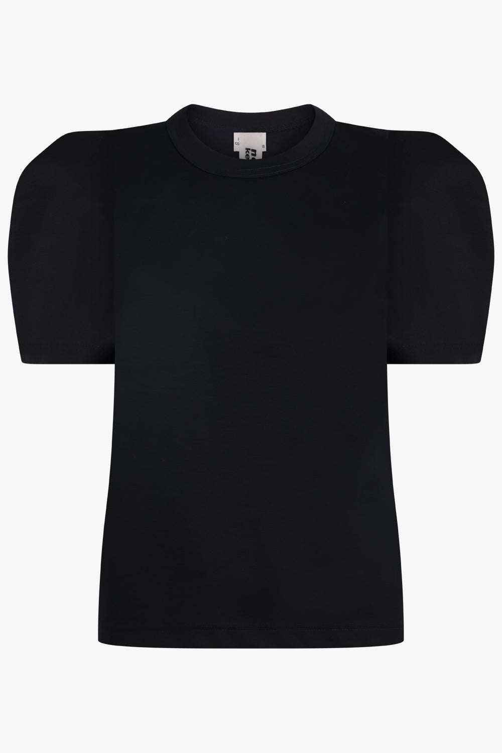 トップス Puffshoulder Compact Shirts Ruched Puff Shoulder S/S T-Shirt | Black – Parlour X