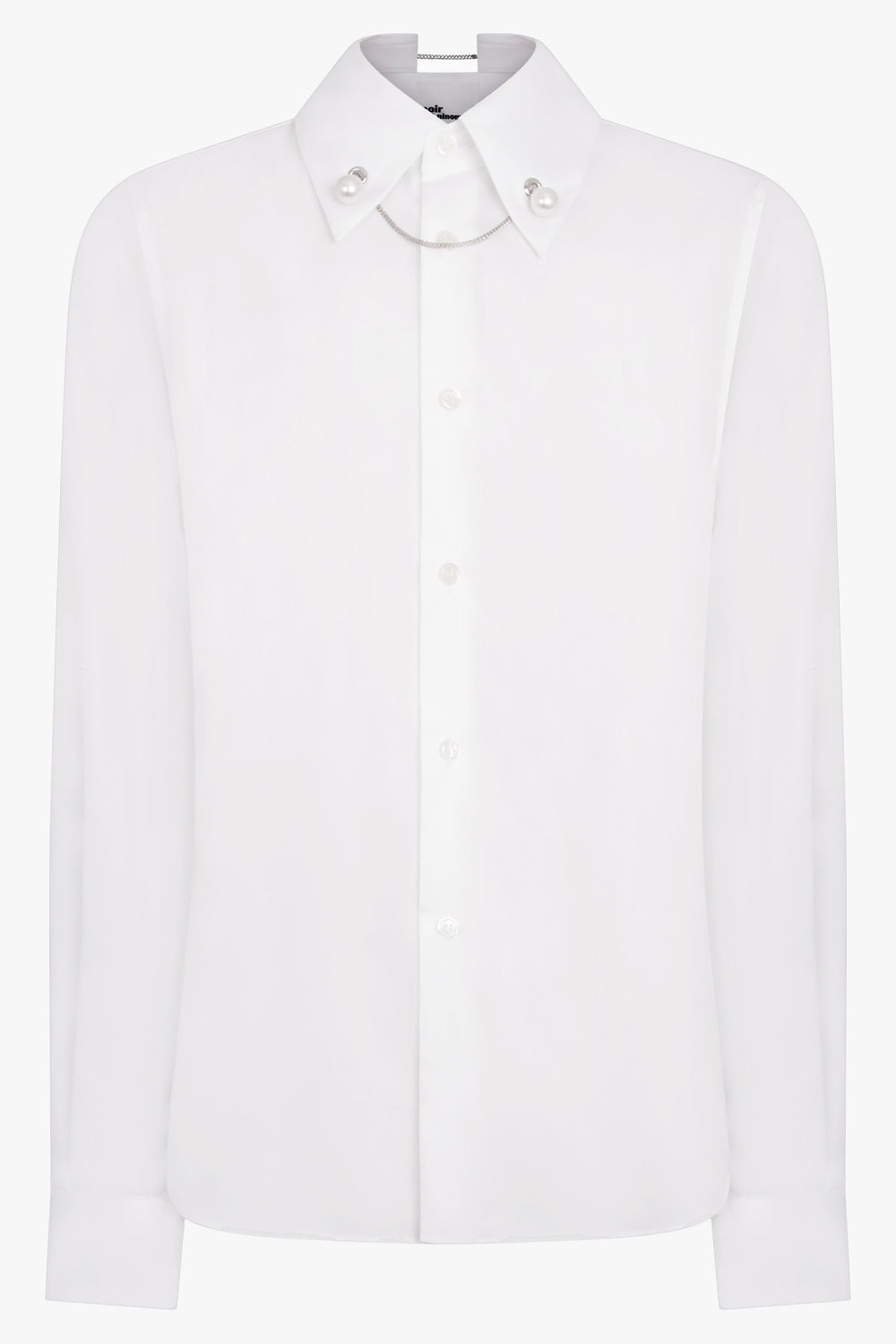 NOIR KEI NINOMIYA RTW L/S Shirt With Pearl Detail Collar Chain | White