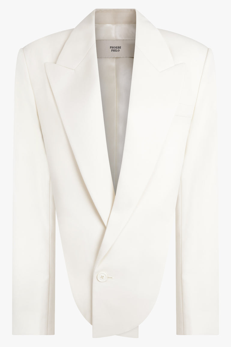 PHOEBE PHILO RTW Back Cut out Tailored Single Breasted Jacket | Cream