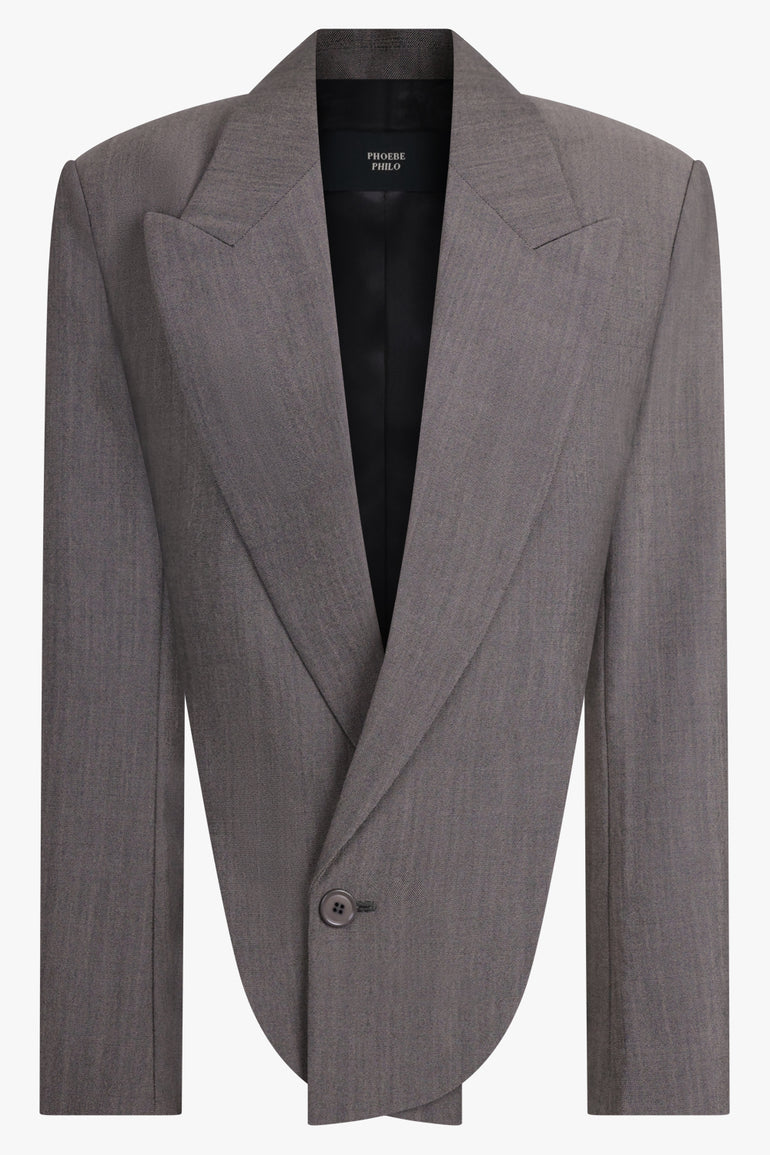 PHOEBE PHILO RTW Back Cut out Tailored Single Breasted Jacket | Dark Taupe