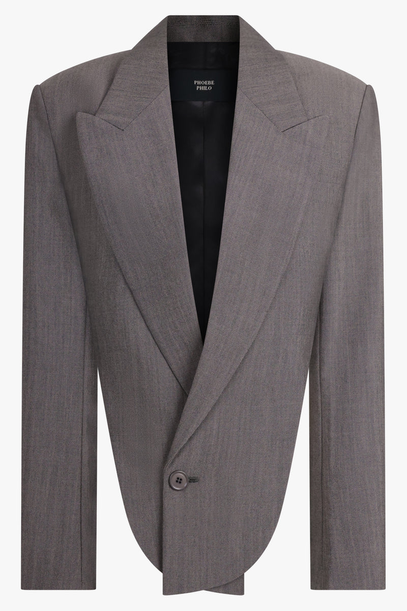 PHOEBE PHILO RTW Back Cut out Tailored Single Breasted Jacket | Dark Taupe
