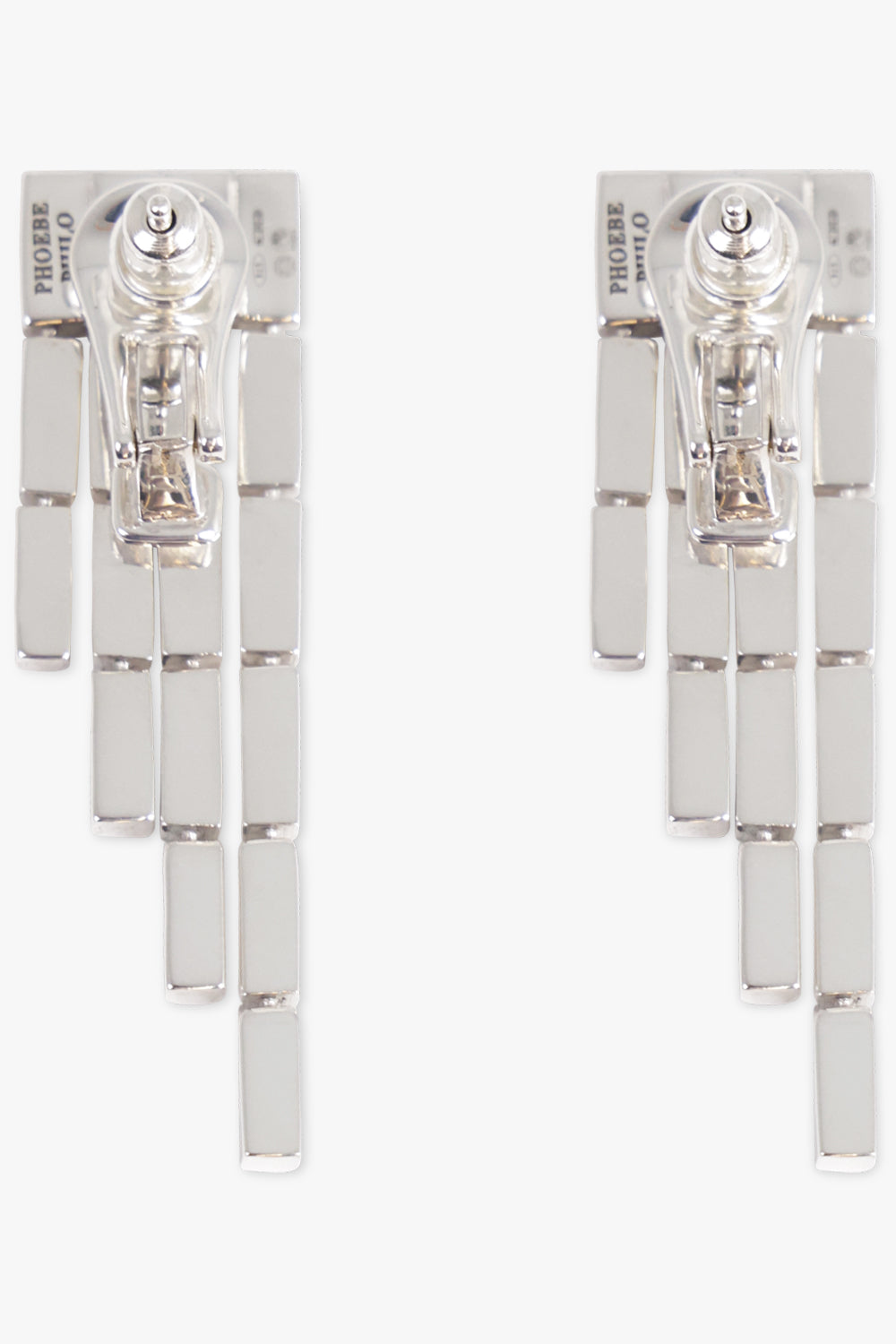 PHOEBE PHILO JEWELLERY SILVER / Silver Geometric Cascade Earrings | Silver