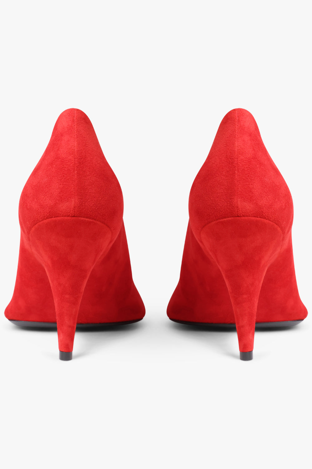 PHOEBE PHILO SHOES Soft Closed Square Toe Suede 90mm Pump | Fluro Red