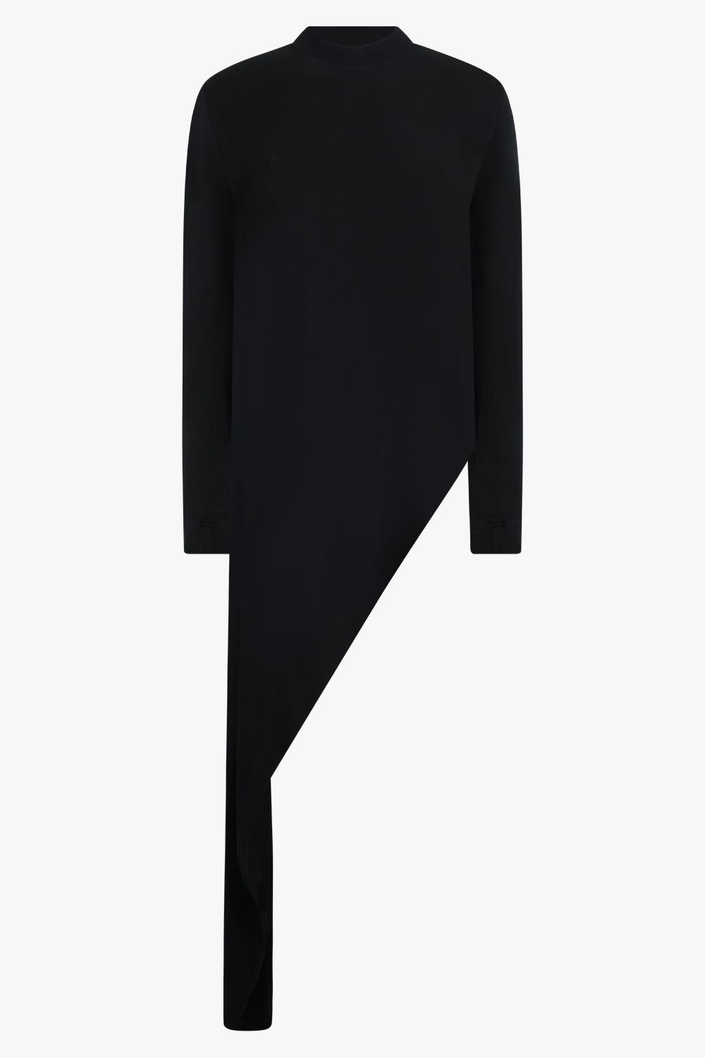 PHOEBE PHILO RTW T-Shirt L/S Style Top With Asymmetric Draped Panel | Black