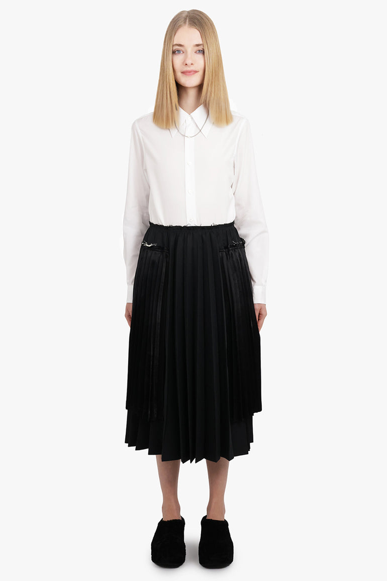 COMME DES GARCONS BLACK RTW Pleat Panel Mid X Midi Skirt | Black