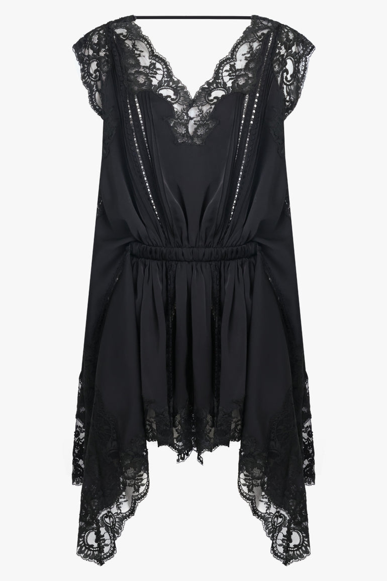 Lace Detail S/Less Ruched Midi Dress | Black Parlour X Lace Detail S/Less Ruched Midi Dress | Black Parlour X