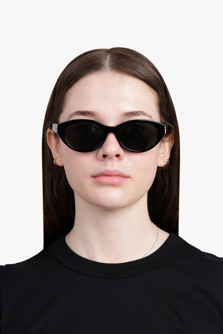 SL M148/F Rounded Sunglasses Black – Parlour X