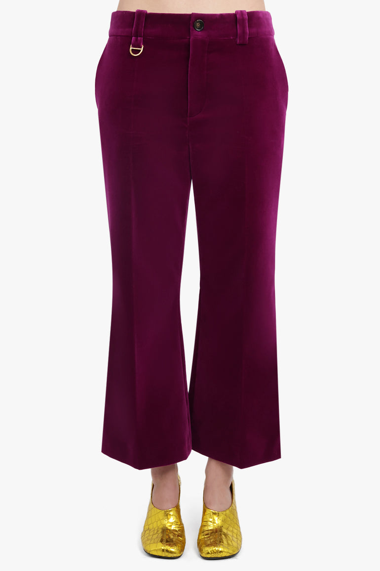 CHLOE RTW Velvet Wide Leg Pant | Pansy Purple
