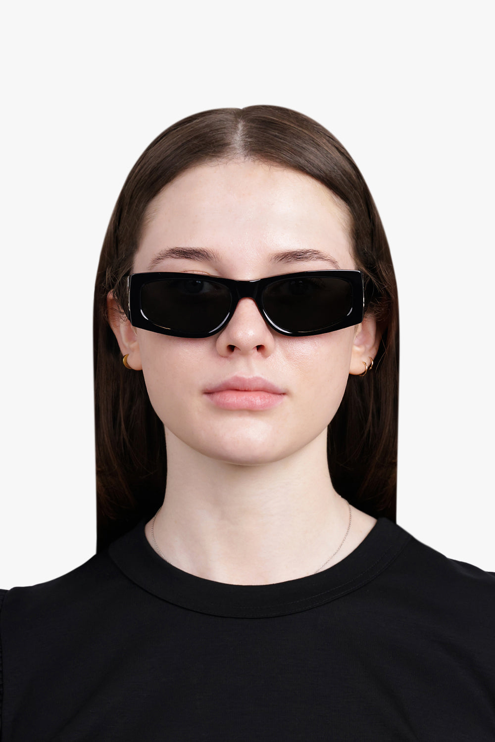 SAINT LAURENT ACCESSORIES BLACK / BLACK/LIGHT GOLD/BLACK SL M140/F Flat Cat Eye Frame Sunglasses | Black