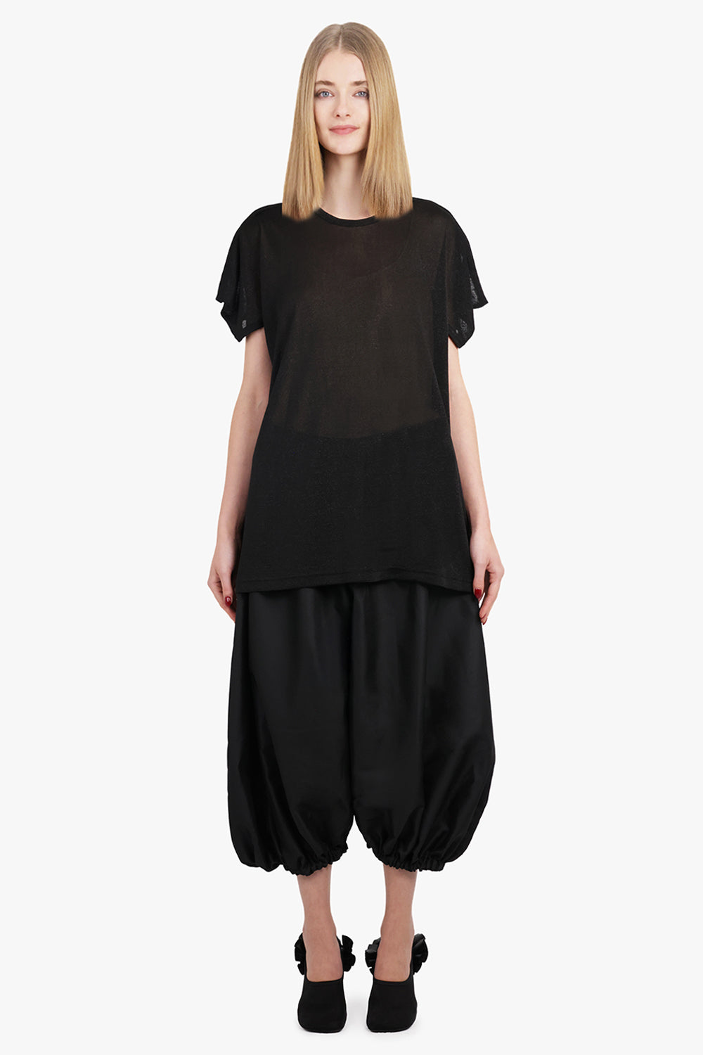 JUNYA WATANABE RTW Glitter S/S Relaxed Top | Black