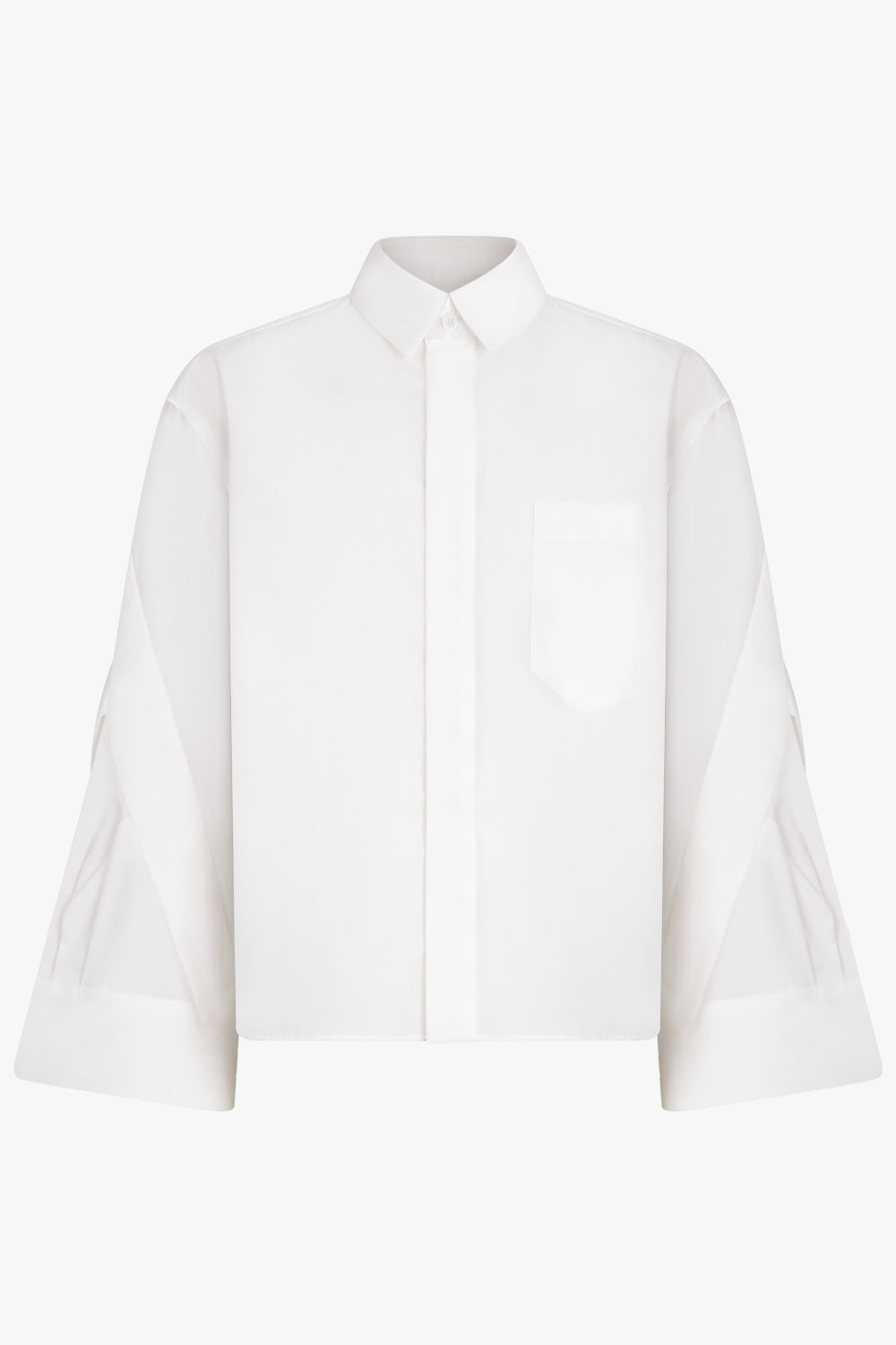 SACAI RTW Cropped Balloon L/S Shirt | Off White