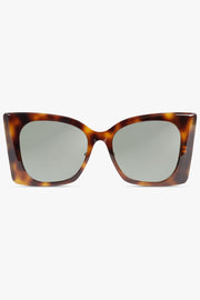 SAINT LAURENT ACCESSORIES BROWN / BROWN SL M119/F Blaze Square Sunglasses | Brown