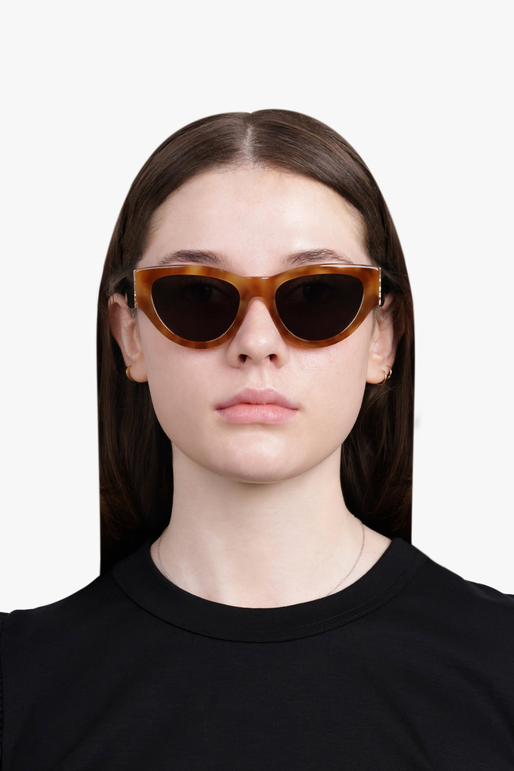SAINT LAURENT ACCESSORIES BROWN / BROWN/BLACK SL M94/F Cat Eye Two Tone Sunglasses | Brown/Black