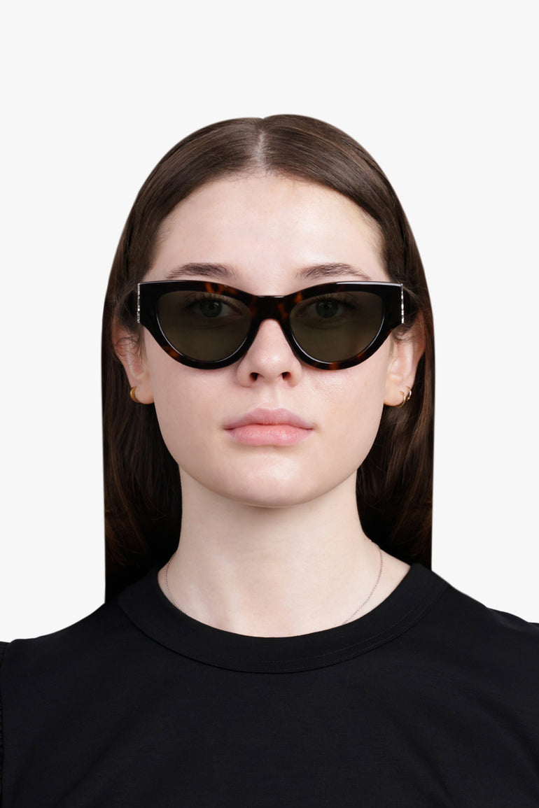 SAINT LAURENT ACCESSORIES BROWN / BROWN SL M94 Geometric Sunglasses | Brown