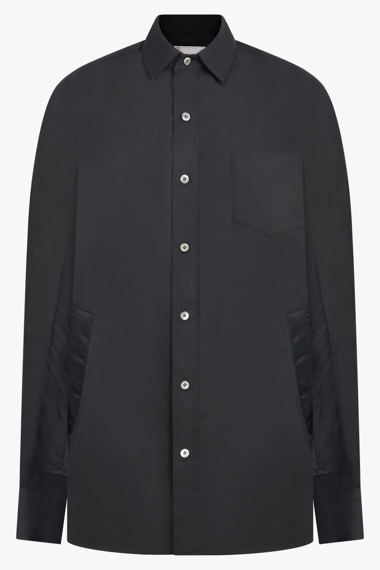 SACAI RTW COTTON POPLIN SHIRT | BLACK