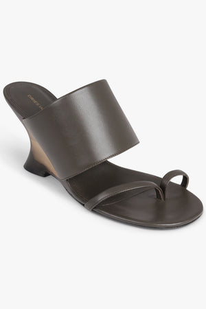 DRIES VAN NOTEN SHOES Sculptural Wedge 75mm Mule | Brown