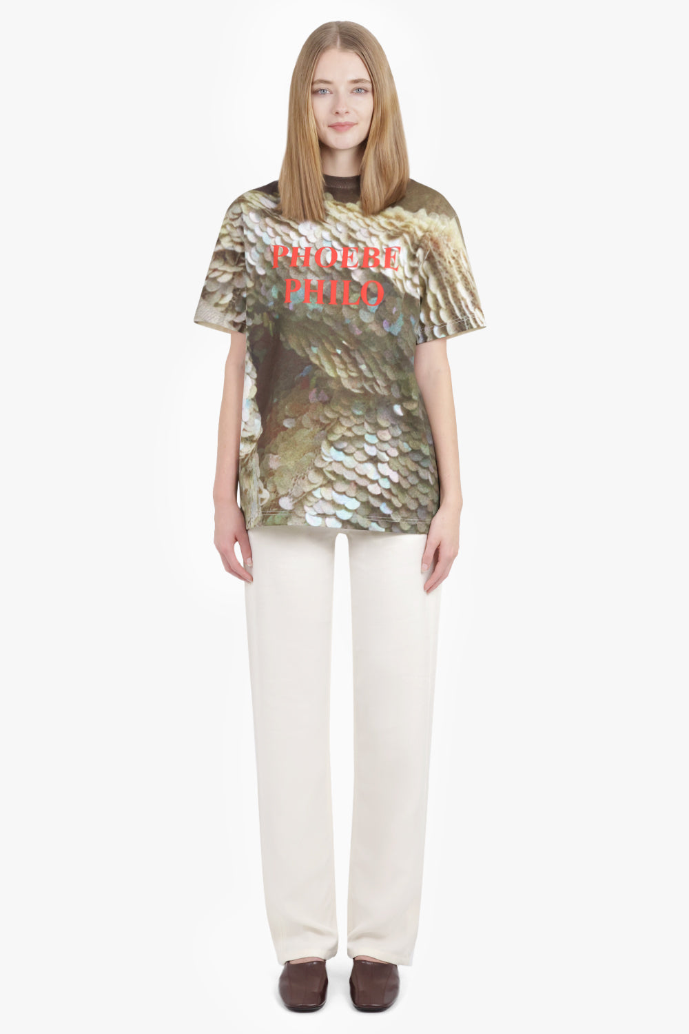 PHOEBE PHILO RTW Sequin Print Logo S/S T-Shirt | Multi