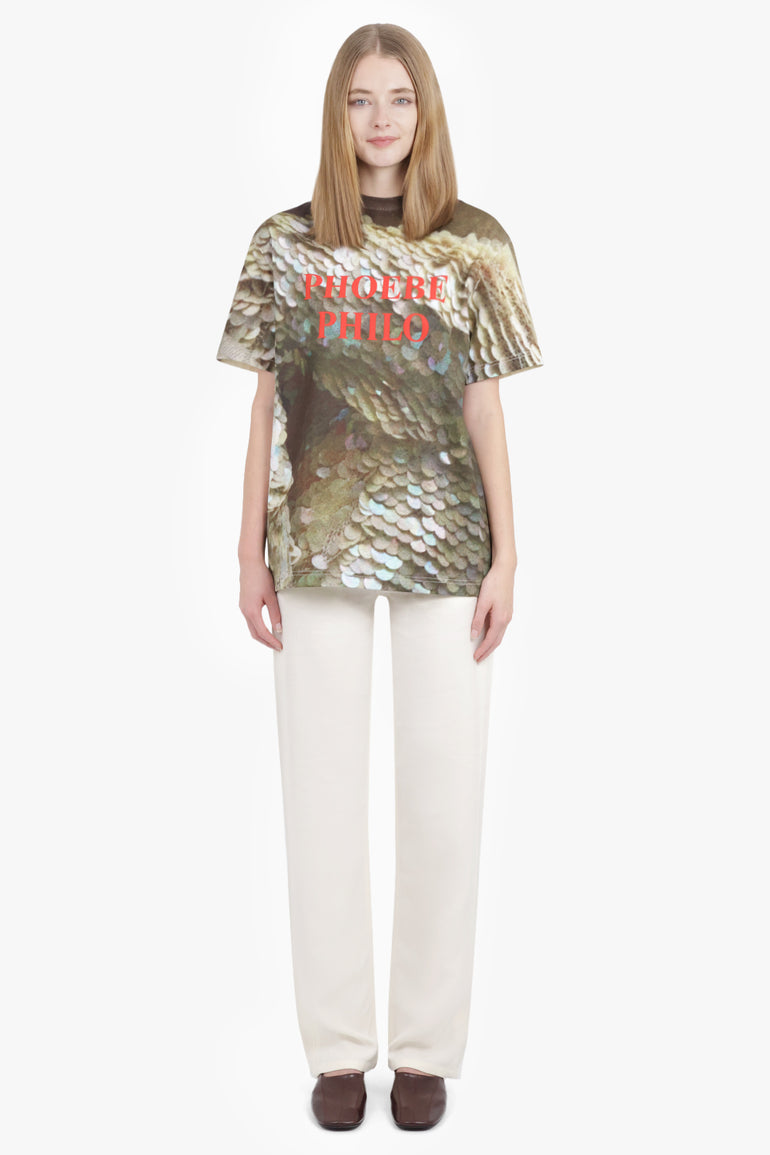 PHOEBE PHILO RTW Sequin Print Logo S/S T-Shirt | Multi