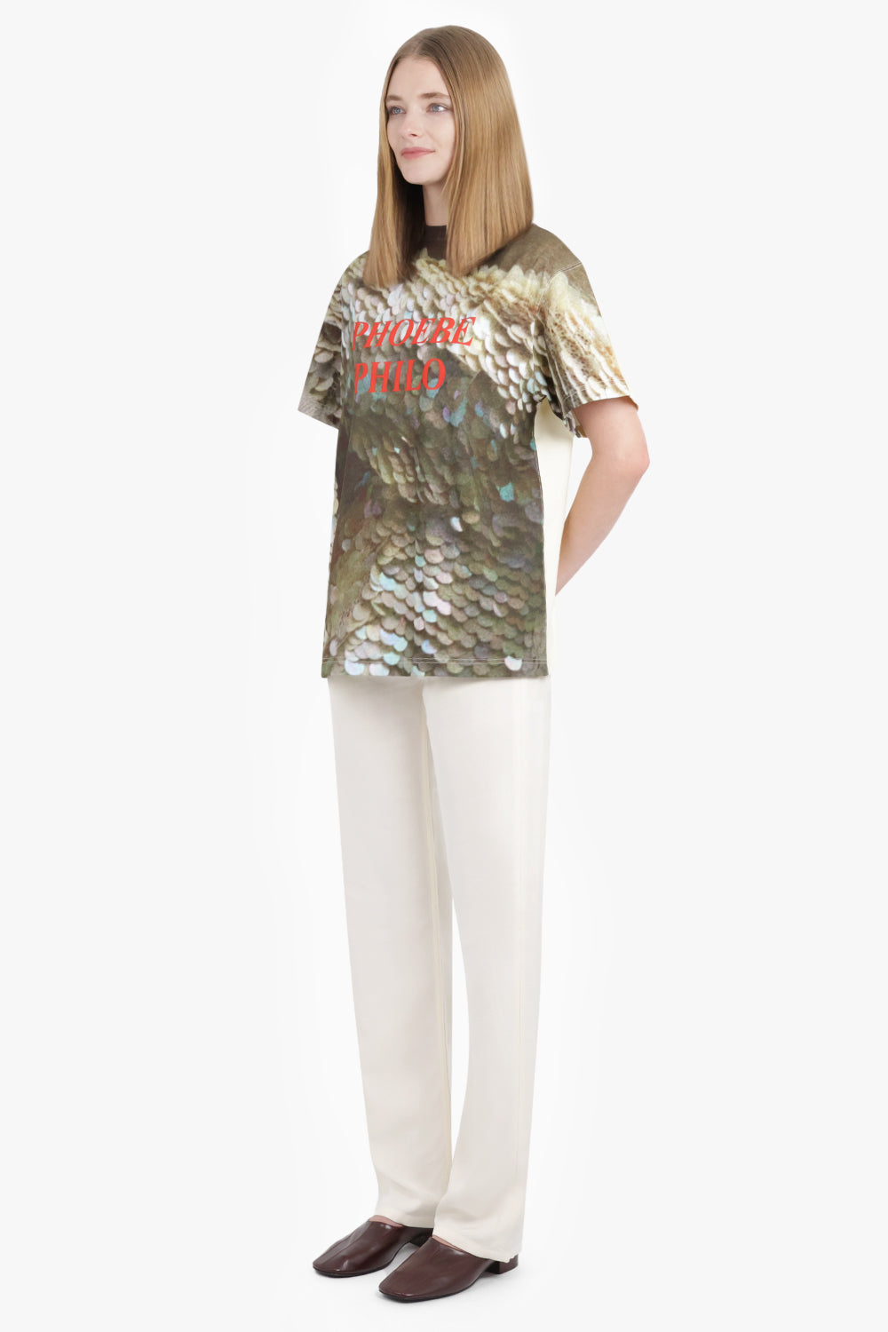 PHOEBE PHILO RTW Sequin Print Logo S/S T-Shirt | Multi