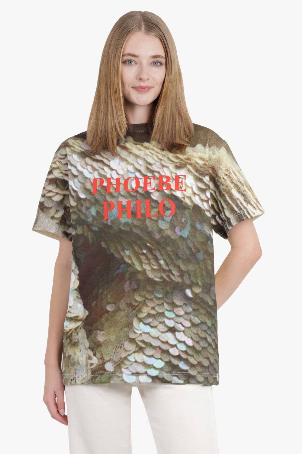 PHOEBE PHILO RTW Sequin Print Logo S/S T-Shirt | Multi