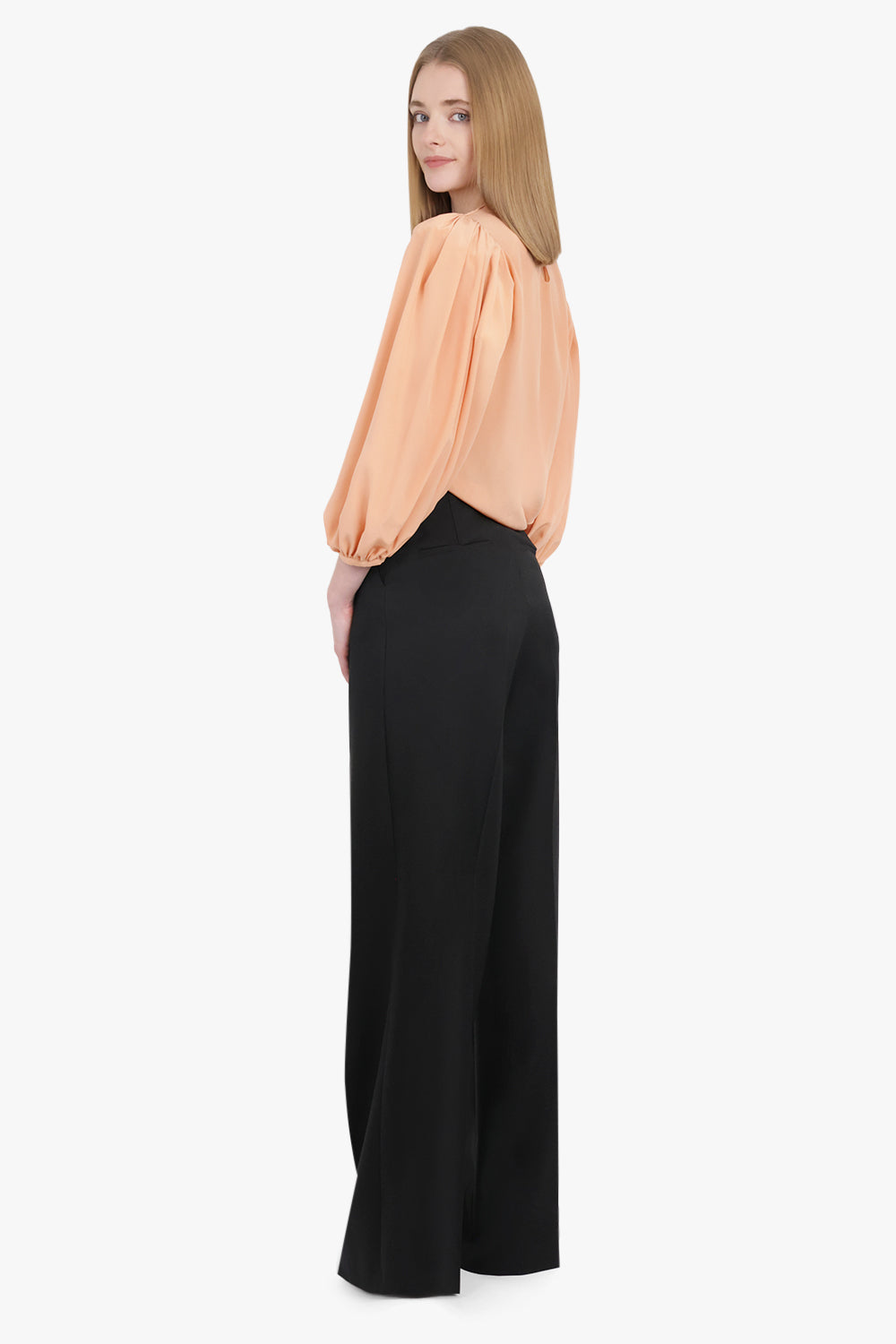 CHLOE RTW Drape Crossover L/S Blouse | Blushy Pink