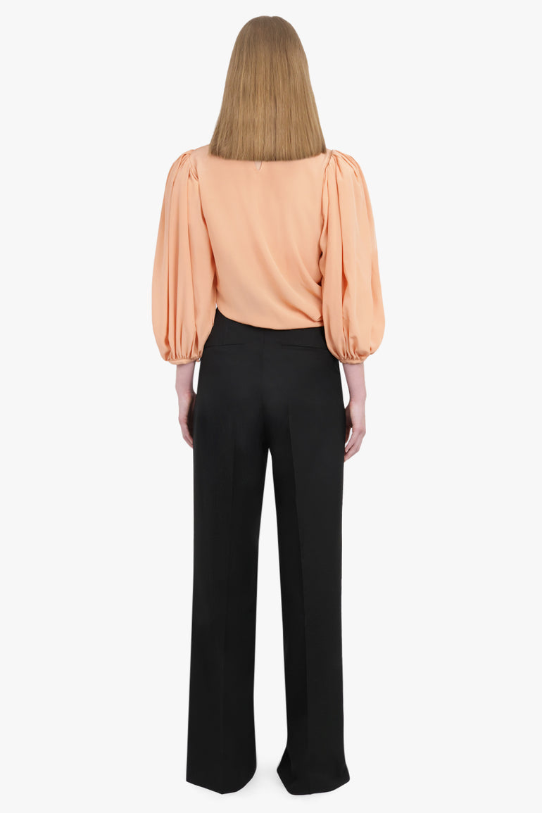 CHLOE RTW Drape Crossover L/S Blouse | Blushy Pink